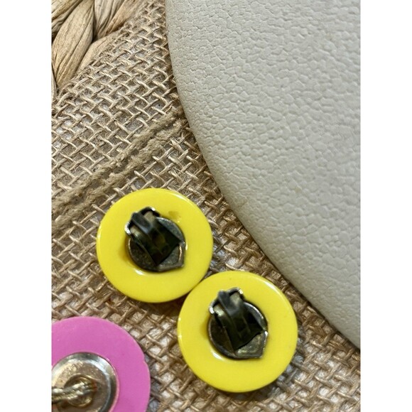 Vintage Clip On Pastel Hong Kong Earrings Lot Of 4 Pinup Rockabilly 80s - Picture 7 of 11